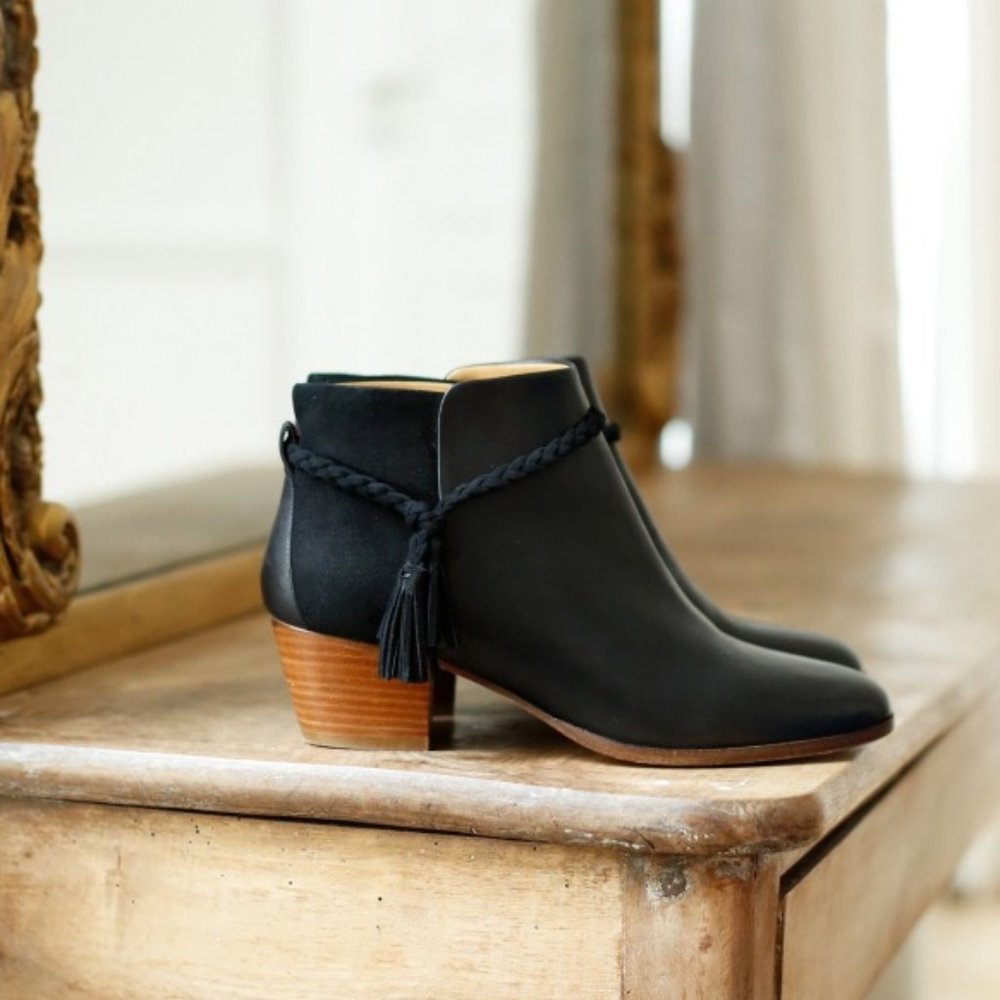 SEZANE Brooke Bootie with Tassel BLACK